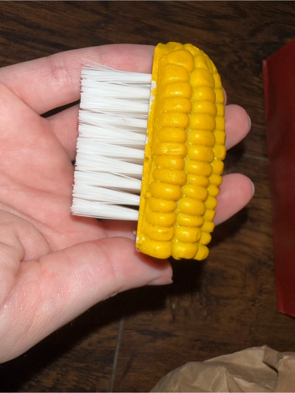 Yellow corn Cleaning Brush with White Bristles